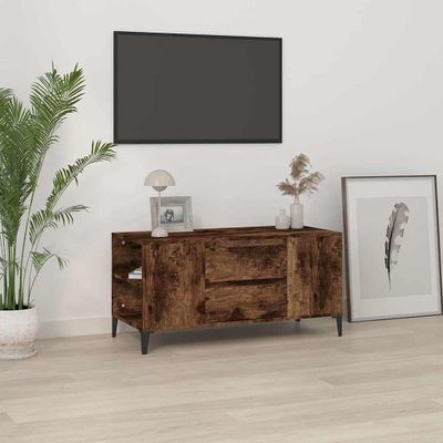 vidaXL TV skrinka dymový dub 102x44,5x50 cm spracované drevo