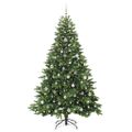 vidaXL Umelý vianočný stromček s 300 LED-i Zelená 210 cm PE a PVC
