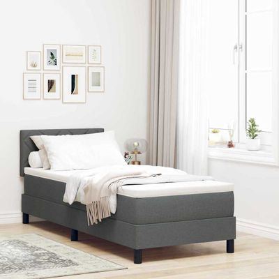 vidaXL Posteľ s pružinovým rámom Tmavo šedá 80 x 200 cm látka