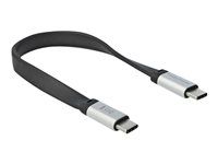 USB kábel - USB-C samec do USB-C samec - USB 3.2 Gen 2 - 3 A - 22 cm - čierna, strieborná