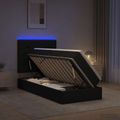 vidaXL LED úložná posteľ s matracom Čierna 90 x 190 cm Látka