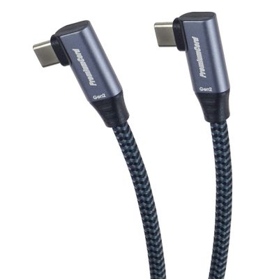 PremiumCord USB-C 2x zahnutý kábel, 0,5 m