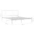 vidaXL Posteľný rám biely kovový 200x200 cm