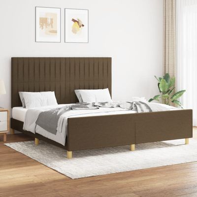 vidaXL Posteľ bez matracatmavohnedá 160x200 cm látka