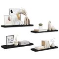 vidaXL Plávajúce nástenné police 4 ks, čierne 80x23,5x3,8 cm, MDF