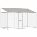 vidaXL Klietka pre psa s strechou Strieborná 400 x 200 x 256 cm