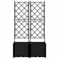 vidaXL Záhradný kvetináč 2 ks Čierna 80 x 40 x 143 cm PP