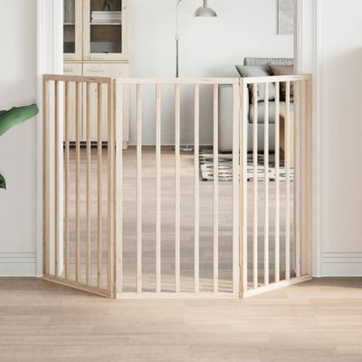 vidaXL Skladacia brána pre psa, 3 panely, 150 cm, topoľové drevo