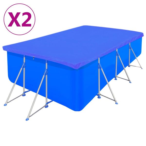 vidaXL Krycie plachty na bazén 2 ks PE obdĺžnikové 90 g/m² 400x207 cm