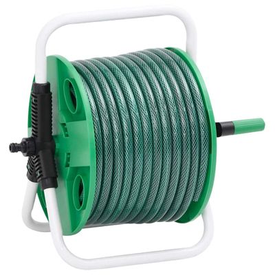 vidaXL Voľne stojaci zelený hadicový bubon sada koncoviek 0,5" 20m PVC