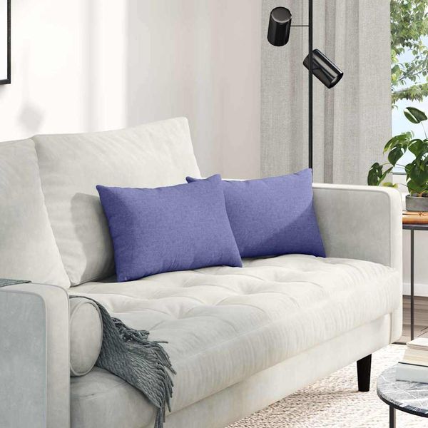vidaXL Vankúše na pohovku 2 pcs Modrá džínovina 50 x 30 cm látka