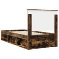 vidaXL Rám postele Dymová dub 75 x 190 cm Masívne borovicové drevo