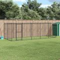 vidaXL Vonkajšia voliéra pre psy oceľová 12,1 m²