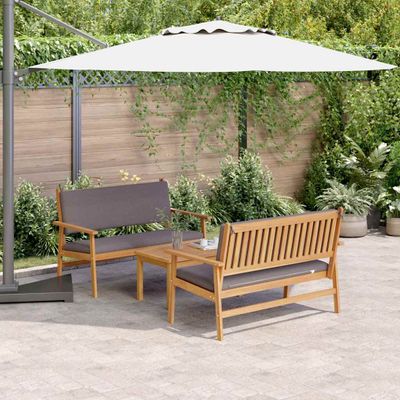 vidaXL Súprava záhradných pohoviek 3 pcs Hnedá 120 x 65,5 x 79 cm