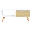 vidaXL Konferenčný stolík biely a dub sonoma 100x49,5x43 cm drevotrieska