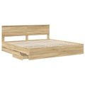 vidaXL Rám postele Sonoma dub 200 x 200 cm Inžinierske drevo