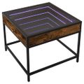 vidaXL Konferenčný stolík s nekonečnými LED dymový dub 50x50x41 cm