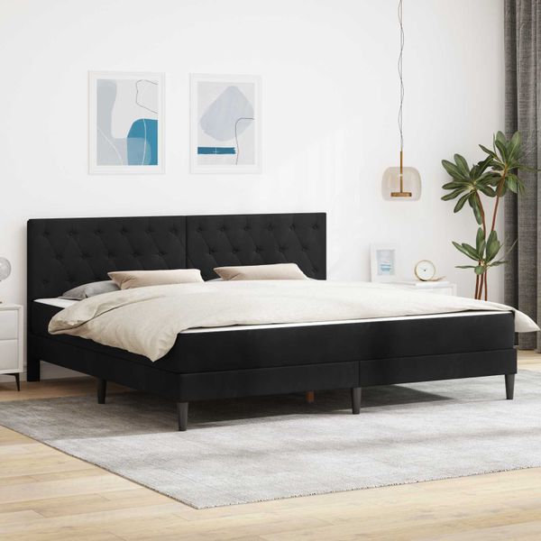 vidaXL Rám postele s matracom Čierny 180 x 200 cm Zamat