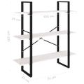 vidaXL Knižnica s 3 policami biela 100x30x105 cm masívna borovica