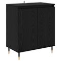 vidaXL Servírovacia skriňa Čierny dub 60 x 35 x 70 cm Kompozitné drevo
