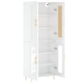 vidaXL Vysoká skrinka lesklá biela 69,5x34x180 cm spracované drevo