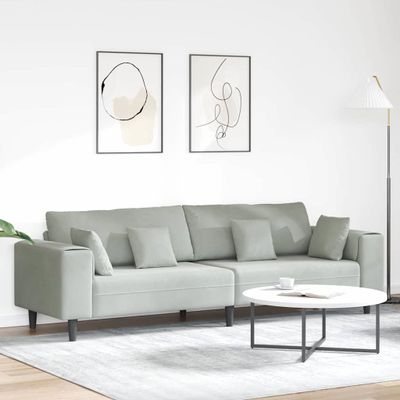 vidaXL Pohovka Svetlosivá 250 x 77 x 76 cm Zamat