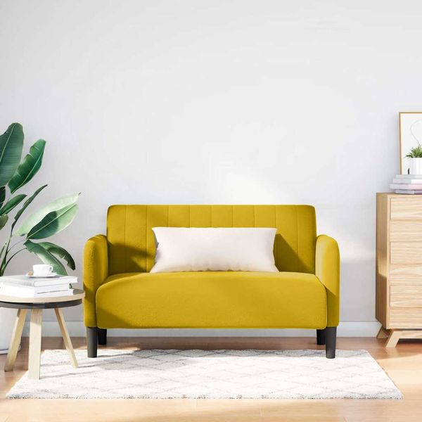 vidaXL Dvojpohovka žltá 109 cm zamatová