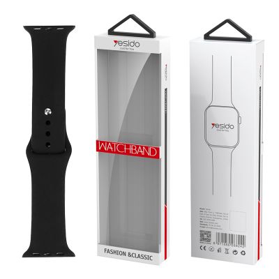 YESIDO WB44 SILICONE STRAP FOR iWATCH L 42/44/45 (97+140) #1 BLACK