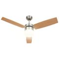 vidaXL Stropný ventilátor so svetlom a ovládačom 108 cm, svetlohnedý