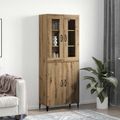 vidaXL Highboard 2 ks Remeselný dub 69,5 x 34 x 180 cm