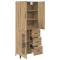 vidaXL Highboard Remeselný dub 69,5 x 34 x 180 cm Kompozitné drevo