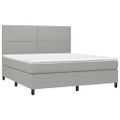 vidaXL Boxspring posteľ s matracom svetlosivá 100x200 cm látka