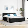 vidaXL Postel s úložným prostorem a matrací Čierna 180 x 200 cm Zamat