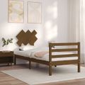 vidaXL Posteľný rám s čelom medovohnedý 90x200 cm masívne drevo