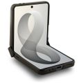 Guess  HC Magnetic Ring Stand Grained PU Classic Logo puzdro pre Samsung Galaxy Z Flip 8 béžová