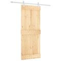 vidaXL Posuvné dvere 85 x 210 cm Masívne borovicové drevo (neupravené)