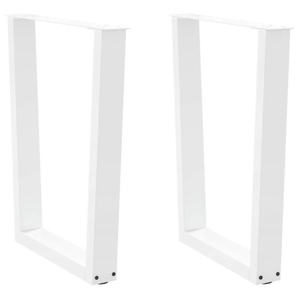 vidaXL Nohy k jedálenskému stolu v tvare V, 2 ks, biele, 60 x (72-73,3) cm, oceľové
