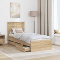 vidaXL Rám postele Sonoma dub 75 x 190 cm Inžinierske drevo