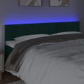 vidaXL Čelo postele s LED tmavozelené 200x5x78/88 cm zamat