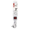 Predlžovací kábel EMOS P1312 / 2 m / 3 zásuvky / s vypínačom / biely / PVC / 1 mm2