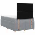 vidaXL LED boxspring posteľ s matracom Svetlosivá 120 x 190 cm Látka