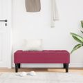 vidaXL lavička s vankúšom Víno červené 113 x 57 x 39 cm Zamat