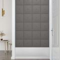 vidaXL Nástenné panely 12 ks bledosivé 30x30 cm látkové 1,08 m²