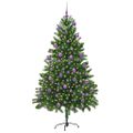 vidaXL Vianočný stromček s 300 LED-i so stojanom Zelená 180 cm PE