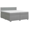 vidaXL Posteľ boxspring s matracom Svetlosivá 200 x 200 cm Látka