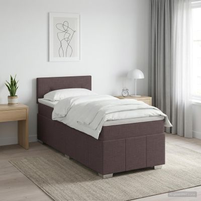 vidaXL Posteľ boxspring s matracom Tmavohnedá 100 x 200 cm Látka