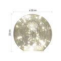 LED vianočná sklenená guľa - zlatá, 15 cm, 3x AA, vnútorná, teplá biela, časovač