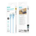 Kábel BWOO USB - Lightning 1m 3A Minimalistický silikónový modrý X280L