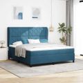 vidaXL Posteľ s pružinovým rámom Tmavomodrá 200 x 180 cm Zamat
