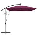 vidaXL Slnečník Bordeaux červená 249 x 249 x 250 cm Polyester a hliník